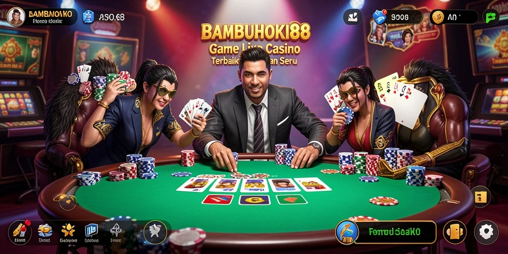 Gameplay Live Casino seru di BAMBUHOKI88 dengan dealer profesional.