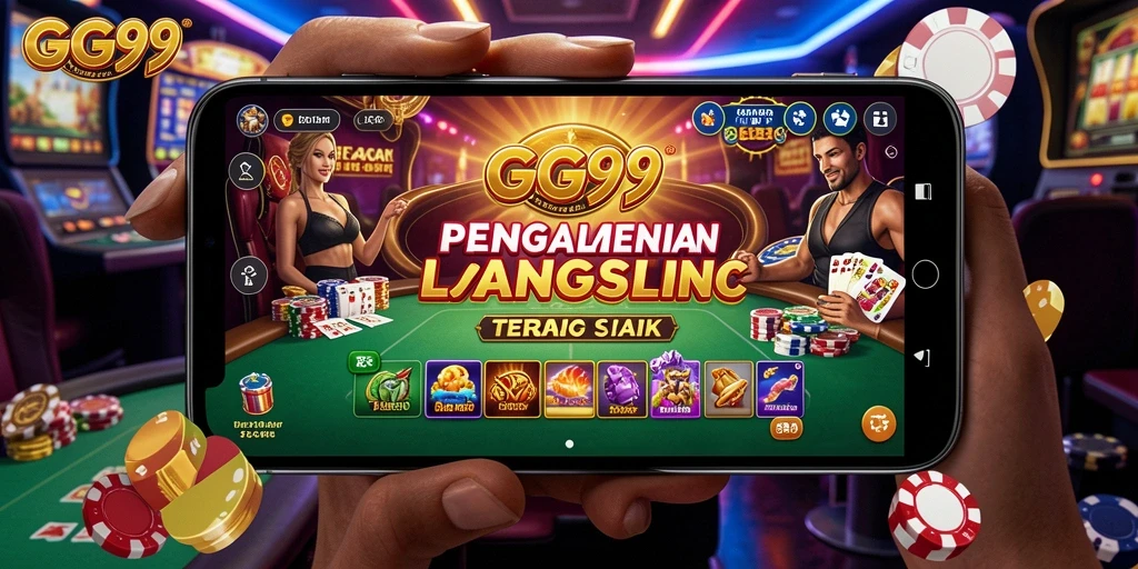 Tangkapan layar gameplay Live Casino menampilkan dealer langsung yang profesional.