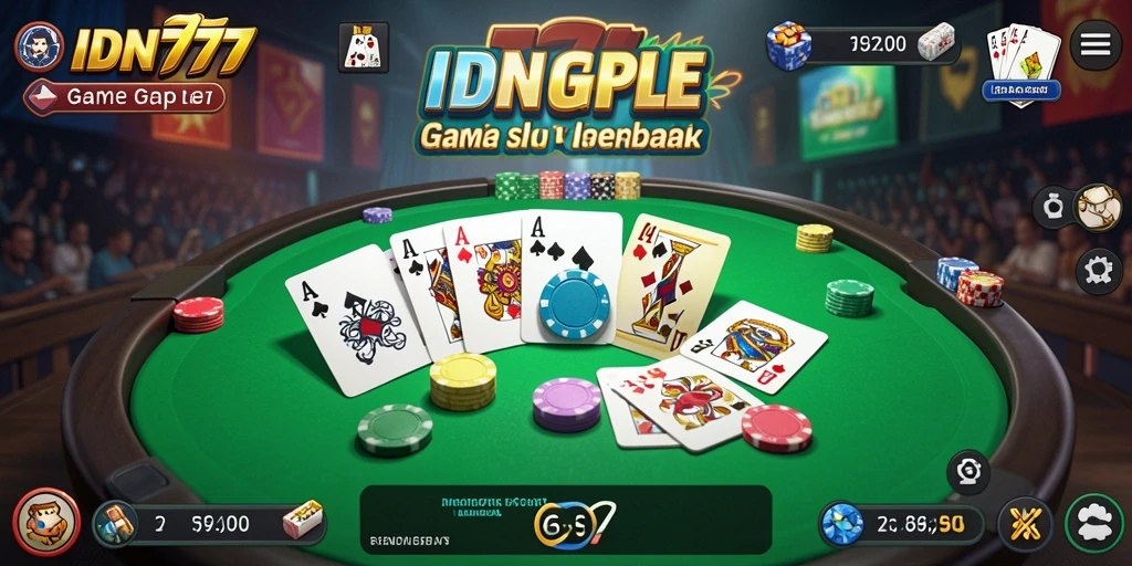 Tampilan gameplay IDN777 dengan suasana Gaple yang seru.