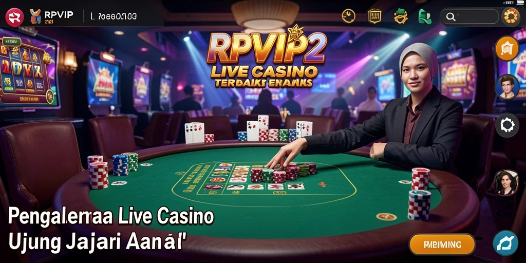 Screenshot gameplay RPVIP2 yang menampilkan dealer langsung dan pemain lainnya.
